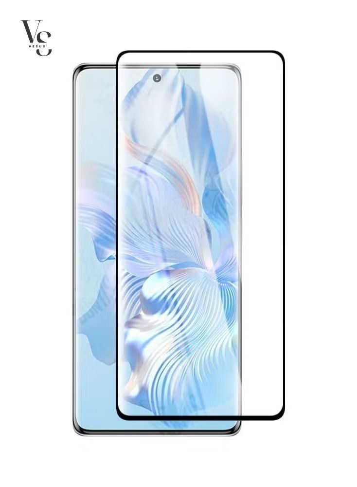vesus For honor 80 Screen Protector, Fingerprint Unlock, Bubble Free, Anti-Scratch, Anti-Fingerprint, 9H Hardness 9D Curved Edge Tempered Glass Screen Protector for honor 80 5G Black