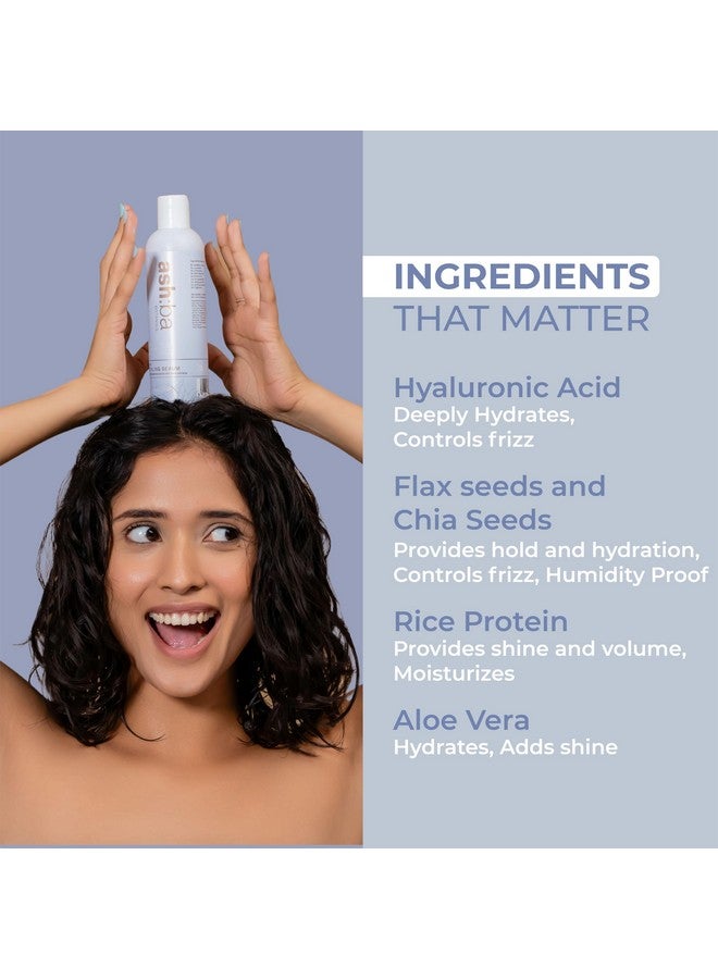 Ashba Botanics Curl Styling Serum Gel With Hyaluronic Acid | Provides Intense Hydration, Frizz Control, Bouncy & Shiny Hair | Lightweight, Non Sticky Hair Gel for Curly Hair, For Men & Women - 50ml - Image 3