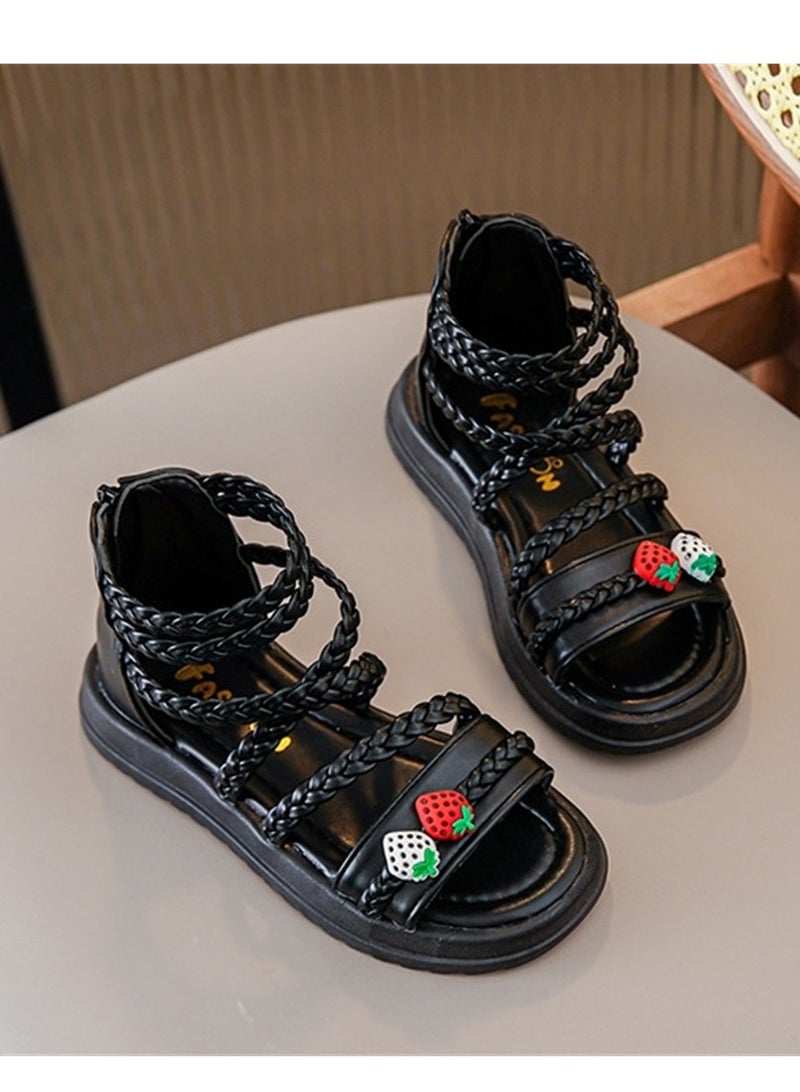صنادل للبنات صيف جديد موضة أحذية الأميرة أحذية الطلاب صنادل مسطحة - Image 4