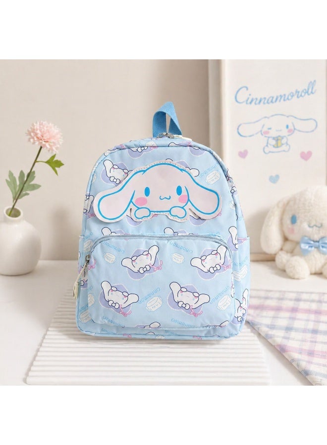 Kids backpack , light blue, Cute cartoon print , school , nursery , Trips and Picnic - Image 1
