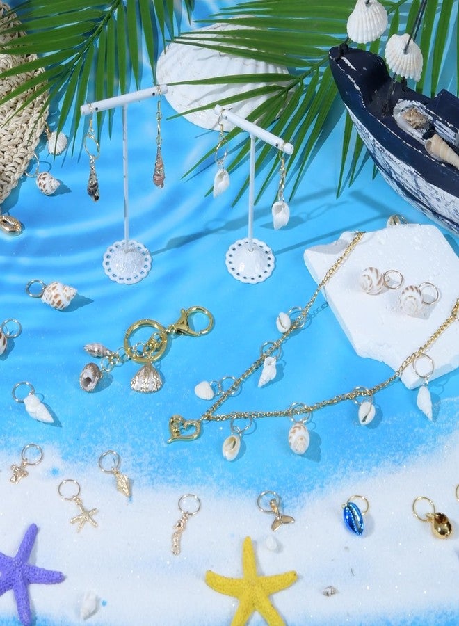 PLIGREAT 16 Pcs Seashell Conch Dreadlock Rings Charms Braids Hair Jewelry Set DIY Locs Hair Accessories Beach Shell Pendant Hair Charms for Women Men Hair Braids Ponytail Hair Decor, 8 Styles - Image 3