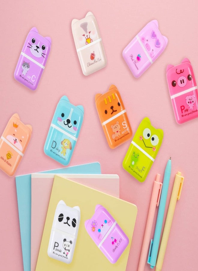 NEPOG 10 Pcs Cute Erasers, Cartoon Animal Themed Roller Eraser, Erasers for Kids, Eraser with Cover and Roller for Kids Office School Supplies - Image 5