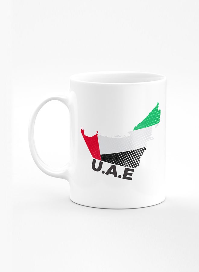 Stylizedd Designer Printed Coffee Mug with Heavy Duty Handle 11oz Ceramic Personalised Gift Mugs Cup [Microwave Safe & Dishwasher Proof] - UAE Map - Image 1