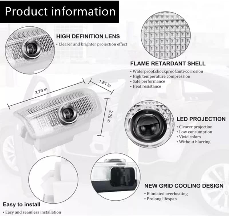 ROADSTAR Door logo light For Nissan Patrol Y62 2010 2011 2012 2013 2014 2015 2016 2017 2018 2019 2020 2021 2022 Accessories 2PCS Car Door Projector Ghost Shadow Lamp Welcome Light - Image 3