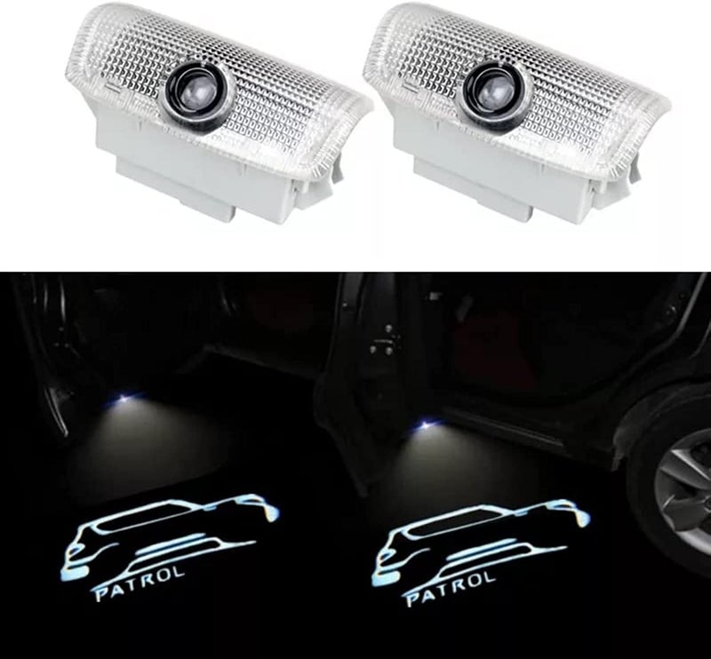 ROADSTAR Door logo light For Nissan Patrol Y62 2010 2011 2012 2013 2014 2015 2016 2017 2018 2019 2020 2021 2022 Accessories 2PCS Car Door Projector Ghost Shadow Lamp Welcome Light - Image 1