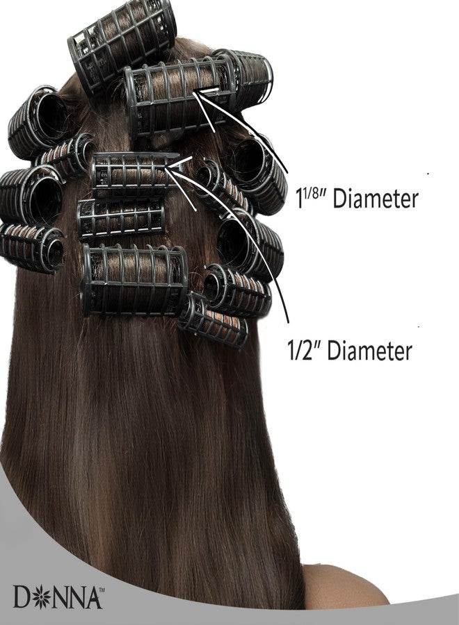 DONNA Snap on Rollers Foam Hair Rollers Curlers Hair Clips for Hairdressing Styling Heatless 1.125"(D) LARGE BLACK 8PCS - Image 3