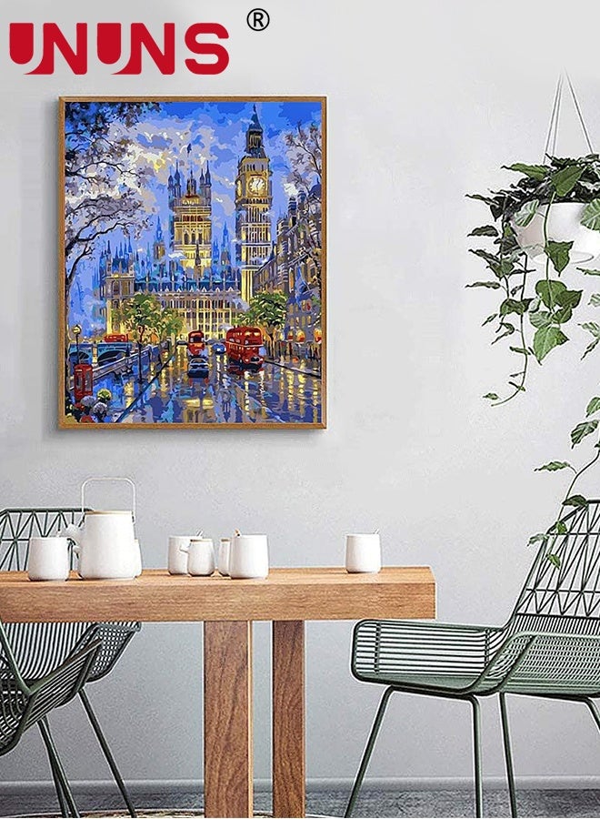 UNUNS Paint by Number For Adults,Big Ben,London Painting by Numbers Kits With Brushes And Acrylic Paint,Adult Paint by Number Kits on Canvas Big Ben,London,Home Wall Decor,40x50cm - Image 3