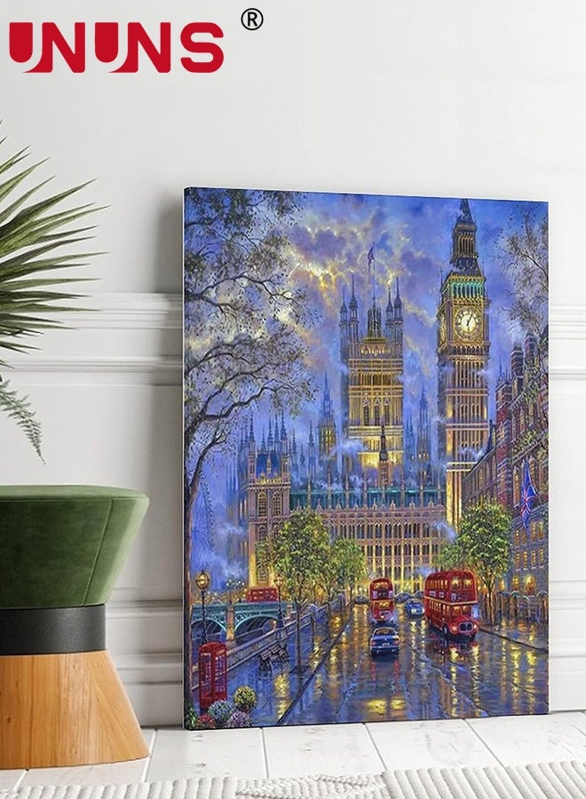UNUNS Paint by Number For Adults,Big Ben,London Painting by Numbers Kits With Brushes And Acrylic Paint,Adult Paint by Number Kits on Canvas Big Ben,London,Home Wall Decor,40x50cm - Image 2