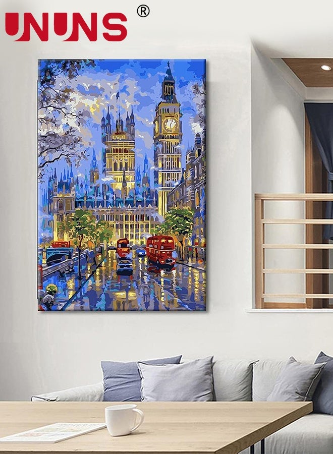 UNUNS Paint by Number For Adults,Big Ben,London Painting by Numbers Kits With Brushes And Acrylic Paint,Adult Paint by Number Kits on Canvas Big Ben,London,Home Wall Decor,40x50cm - Image 4