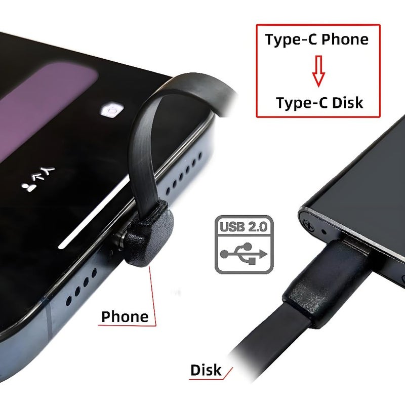 كابل شحن وبيانات USB-C من نوع C إلى USB-C بقدرة USB2.0، مسطح فائق النحافة، بزاوية 90 درجة لأعلى ولأسفل، شحن سريع بقدرة 65 واط لأجهزة الكمبيوتر المحمول والتابلت والهاتف، 6 سم - Image 3