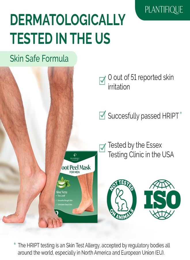 PLANTIFIQUE Foot Peeling Mask 2 Pack for Men | Dermatologically Tested Repairs Heels & Removes Dry Dead Skin for Baby Soft Feet | Exfoliating Foot Peel Mask for Dry Cracked Feet | Aloe Vera - Image 4