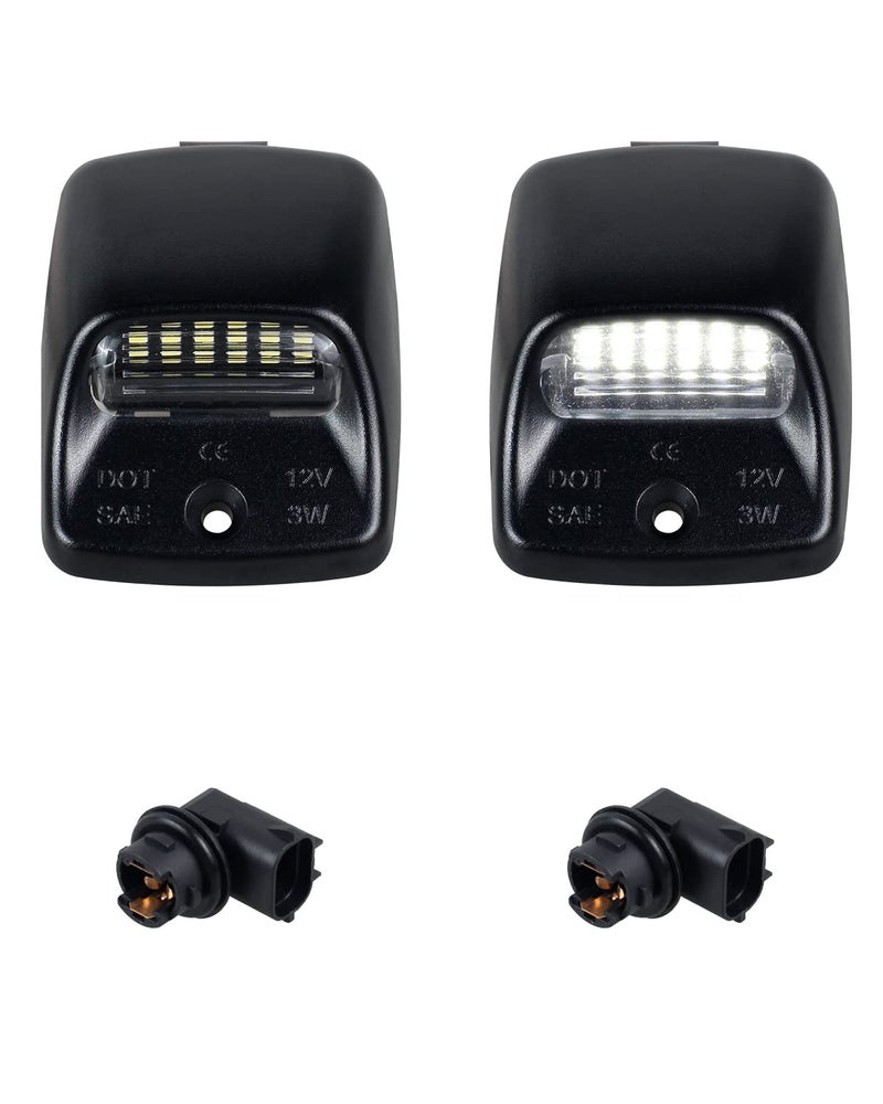 HERCOO LED License Plate Light Tag Lights Rear Lamp Socket Assembly Compatible with Toyota Tundra 2000-2013, Tacoma 2005 to 2015 Pickup, 6000k White - Image 1