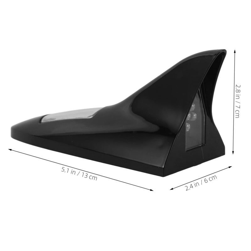 Solar Powered Shark Fin Antenna with LED Safety Light Easy Installation Car Roof Accessory - Image 3