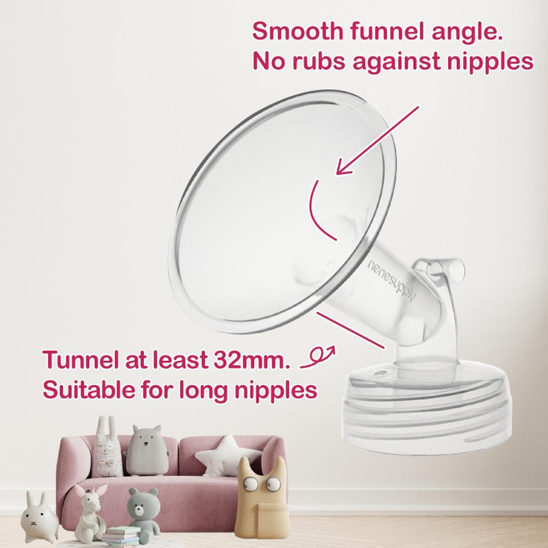 Nenesupply 15mm Pump Parts Compatible with Spectra S2 S1 9 Plus Breast Pump Replace Spectra Pump Parts and S2 Accessories Incl 15mm Flange Duckbill Valve Tubing Backflow Protector Bottle - Image 5