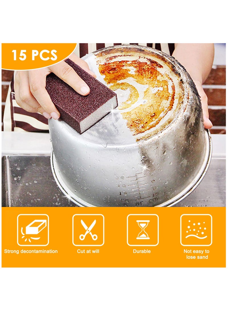 Carborundum Nano Emery Sponges - Individually Wrapped Dishwashing Sponges for Kitchen, Rust-Free and Odorless, 15 Pack Scouring Pads for Effective Cleaning and Erasing. - Image 2
