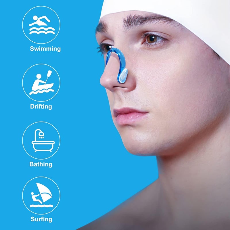 Hurdilen Swimming Nose Clip, 14 Packs Swim Nose Plugs with Waterproof Silica Gel for Kids (Age 7+) and Adults, Multi-Color - Image 4