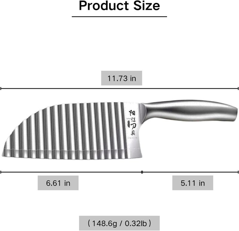 KANGDAWEI Stainless Steel Crinkle Cutter - Wavy Vegetable & Fruit Knife for Crinkle Cut Fries, Pickles, Carrots - Kitchen Gadget for BLW, Potatoes, Watermelon (【A + Peeler】) - Image 2