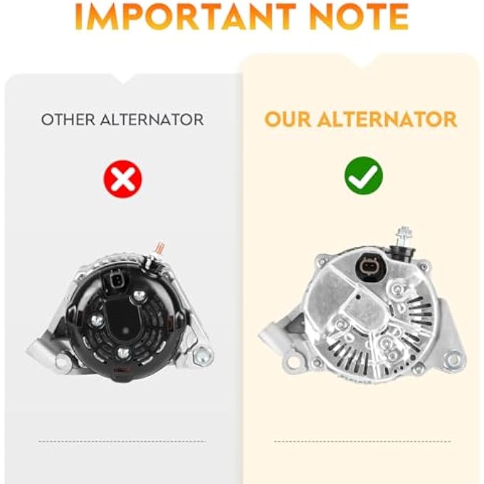 AEagle New Alternator Compatible with Jeep Liberty V6 3.7L 2002-2006, Grand Cherokee V8 4.7L 01-04, Dodge Dakota 01-06, Mitsubishi Raider 06, AND0202 400-52058 5170746AA - Image 2