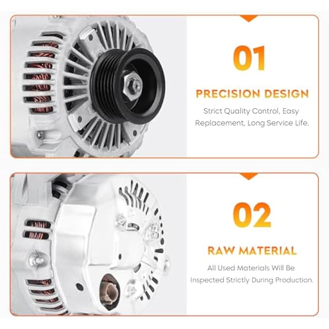 AEagle New Alternator Compatible with Jeep Liberty V6 3.7L 2002-2006, Grand Cherokee V8 4.7L 01-04, Dodge Dakota 01-06, Mitsubishi Raider 06, AND0202 400-52058 5170746AA - Image 4
