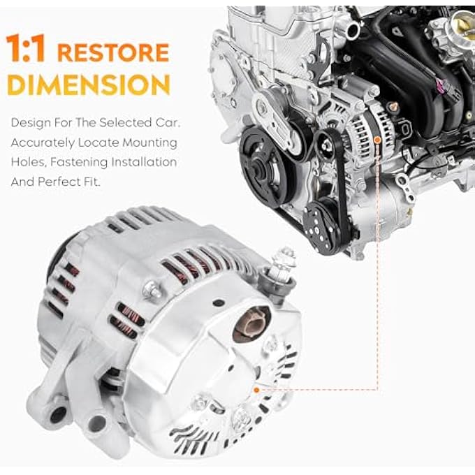 AEagle New Alternator Compatible with Jeep Liberty V6 3.7L 2002-2006, Grand Cherokee V8 4.7L 01-04, Dodge Dakota 01-06, Mitsubishi Raider 06, AND0202 400-52058 5170746AA - Image 3