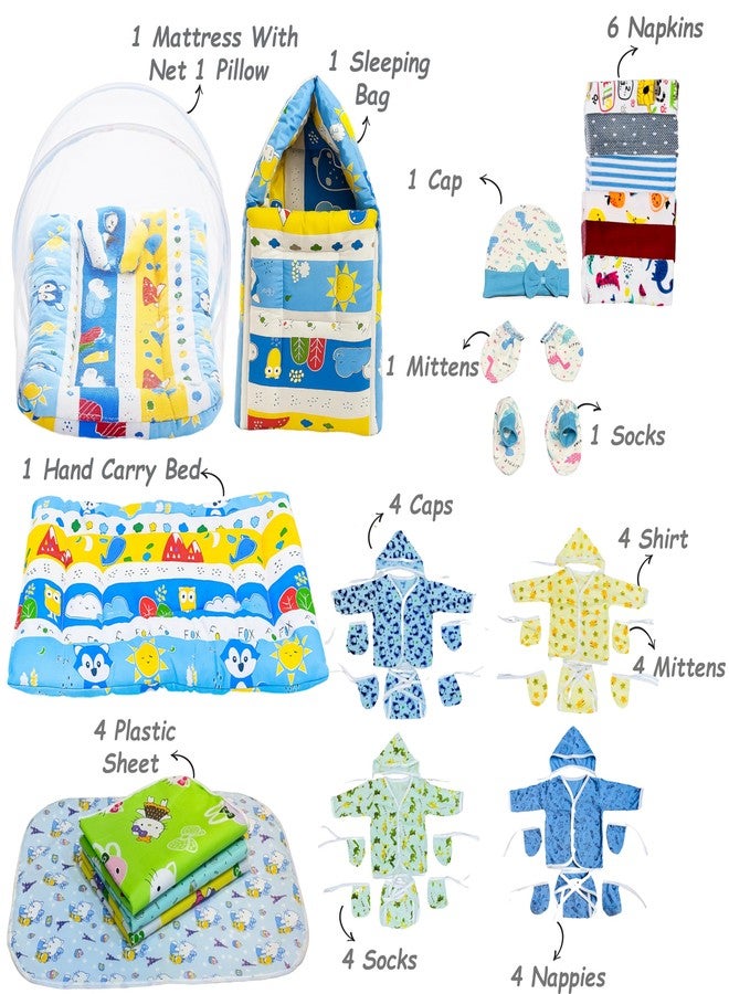 Infantbond by Fareto Newborn Baby Essentials Combo Set - 36 in 1 All-Season Hospital Care Kit for Newborns (0-6 Months) | Complete Baby Gift Set | Baby Products All New Born Combo(Blue Fox) - Image 2