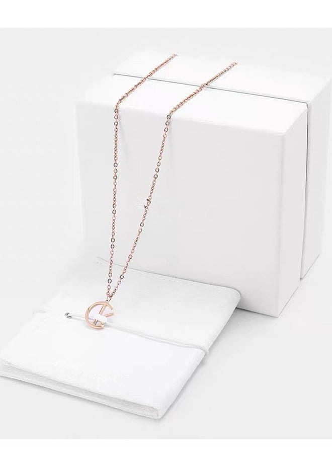 Men's and Women's Rose gold Stainless Steel Necklace Clavicle Chain  - Image 2