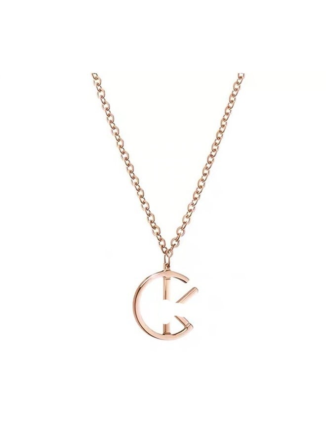 Men's and Women's Rose gold Stainless Steel Necklace Clavicle Chain  - Image 1