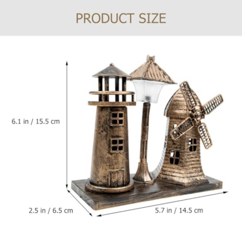 Vintage Lighthouse Night Light Soft Warm Glow Ambient Desktop Lamp, 6.10" x 5.70" x 2.55", Lightweight Resin Retro Design for Bedroom, Living Room, Office Desk, Gift for Lighthouse Lovers - Image 5
