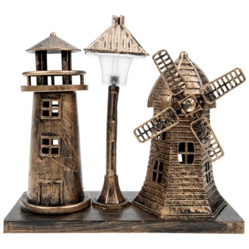 Vintage Lighthouse Night Light Soft Warm Glow Ambient Desktop Lamp, 6.10" x 5.70" x 2.55", Lightweight Resin Retro Design for Bedroom, Living Room, Office Desk, Gift for Lighthouse Lovers - Image 1