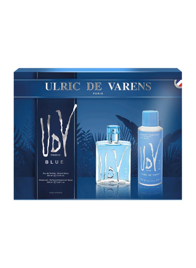Ulric De Varens Blue Coffret Edt 100Ml + Deo 200Ml  - Image 1