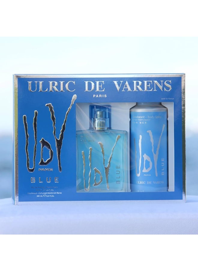 Ulric De Varens Blue Coffret Edt 100Ml + Deo 200Ml  - Image 3