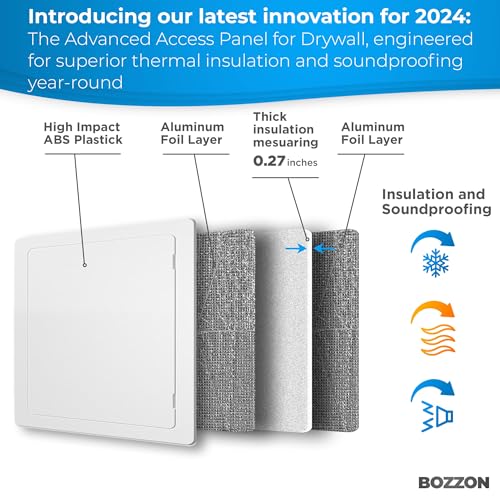 BOZZON Access Panel for Drywall - 12 x 12 inch - Insulated - Wall Hole Cover - Access Door - Plumbing Access Panel for Drywall - Heavy Durable Plastic White - Image 3