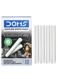 DOMS 10-Piece Dustless Chalk White  - Image 1