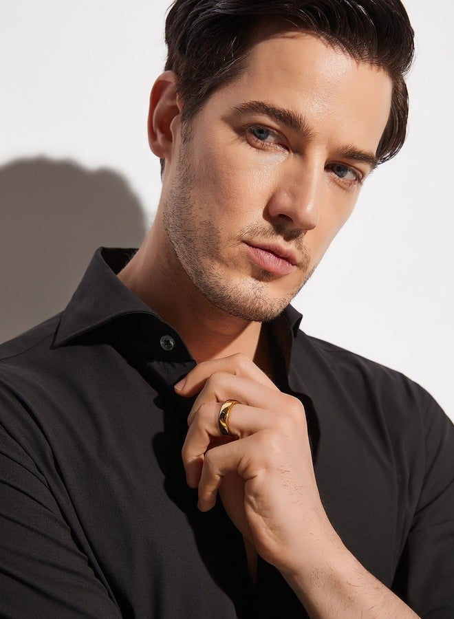 Greenpod خواتم زفاف من التنجستن من جرينبود، متوفرة بأحجام 2 مم، 4 مم، و6 مم، للنساء والرجال، مطلية بالذهب الوردي/الفضة/الذهب عيار 24/الأسود المصقول، بتصميم أنيق ورفيع، مناسبة للارتداء المريح، متوفرة بمقاسات من 4 إلى 13. - Image 5