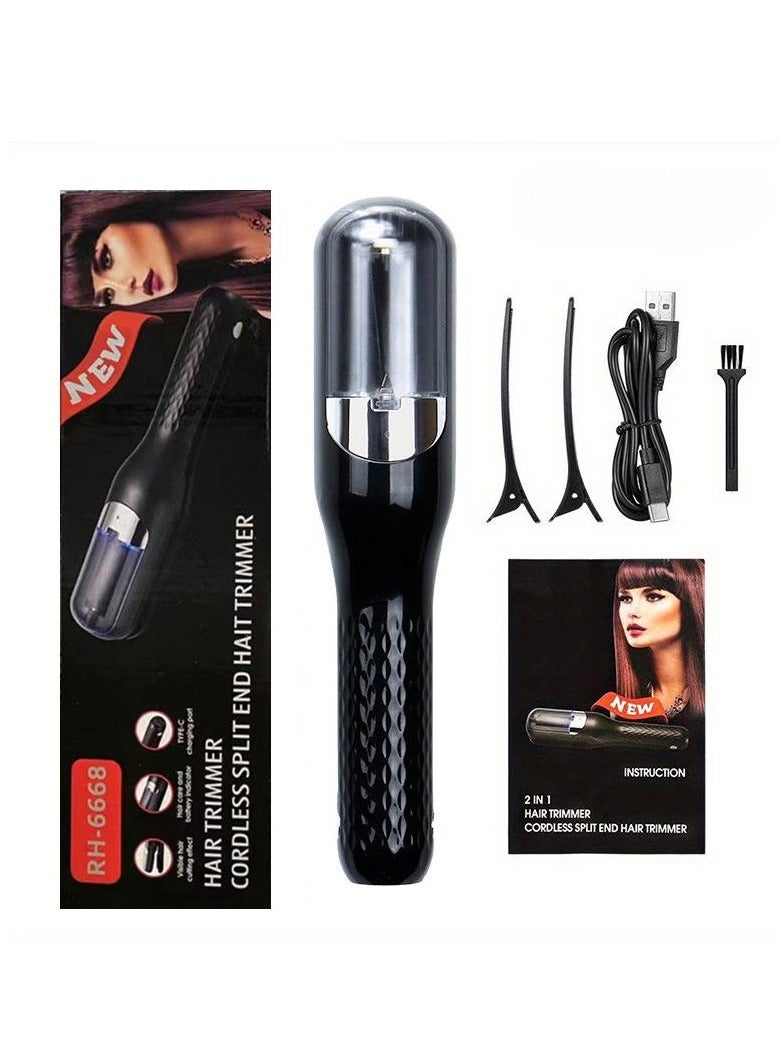 2-in-1 Hair Trimmer,Cordless Automatic Split Ends Hair Trimmer,Hair Trimming and Finishing Bangs Trimmer，with Accessories，for Frizz Free Damaged, Brittle Hair Home, Travel Use - Image 1