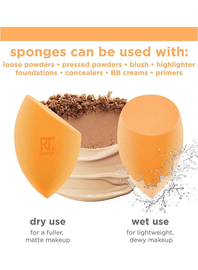 REAL TECHNIQUES Expert Face Professional Foundation Makeup Brush And Ultra Plush Blush Makeup Brush With Miracle Complexion Sponge, Beauty Sponge For Makeup Blending Set of 1407, 1411, 1566 - Image 4