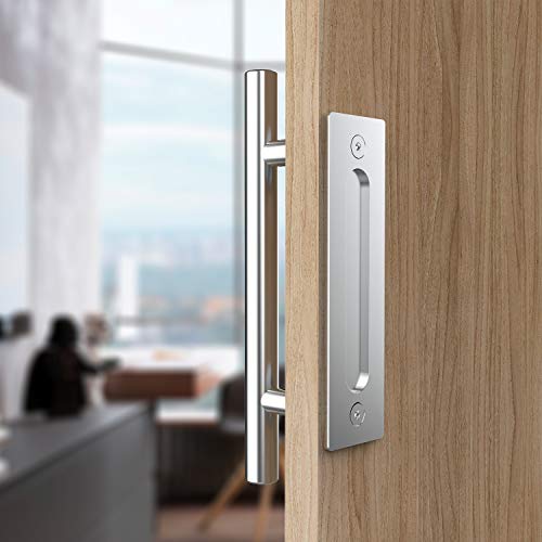 Orgerphy 12 Inch Stainless Barn Door Handle Set | Stainless Round Heavy Duty Solid 304 Gate Pull Handle | for Barn Door Gates Garages Sheds - Image 5