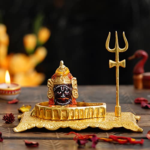 Webelkart Premium Shivling for Home Puja Metal Shivlinga,Pooja Beautiful Mahakal Murti - Mahakaleshwar Shivling Idol Mahakal Shivling Idol Shivling Murti - Image 1