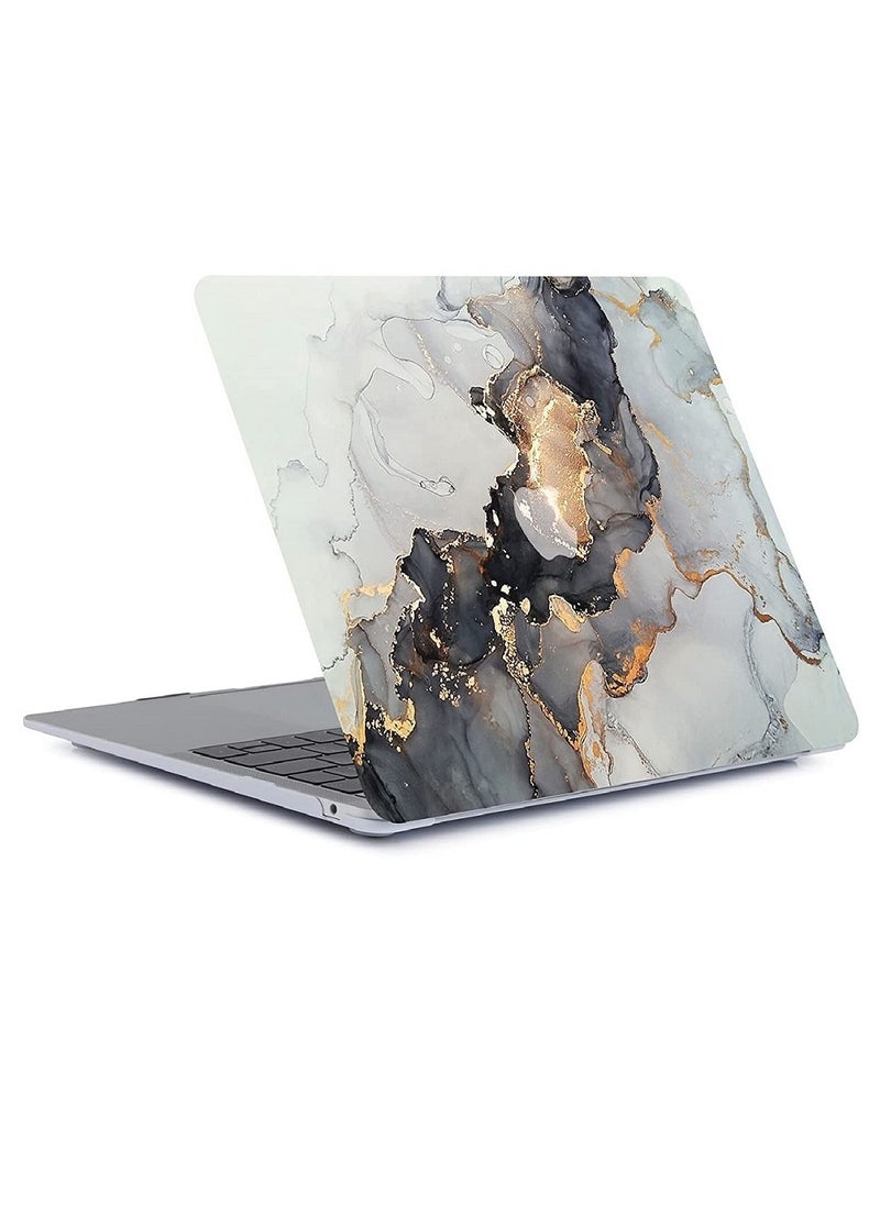 Hard Shell Case US Layout Keypad Screen Protector Compatible for Macbook New Air 13-Inch 2020 2021 Model A2337 M1 A2179 with Retina Display Touch ID Grey Marble