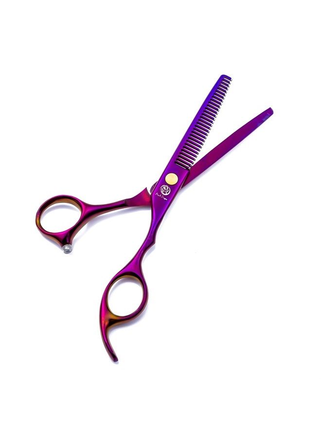 Purple Dragon 6.0 inch Purple Hair Cutting Scissors Set with Razor, Leather Scissors Case, Barber Hair Cutting Shears Hair Thinning/Texturizing Shears for Professional Hairdresser or Home Use - Image 5