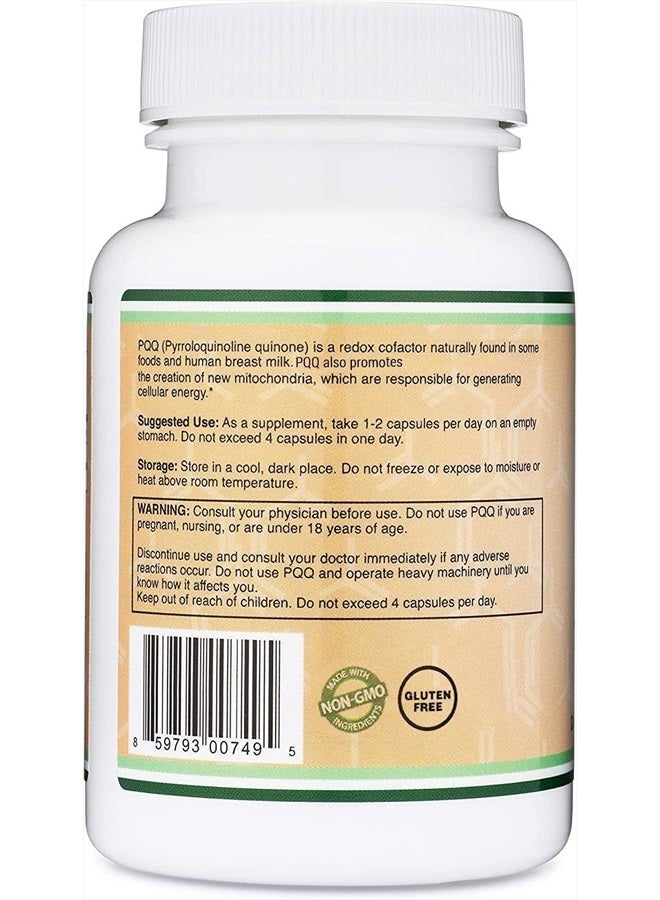 PQQ Pyrroloquinoline Quinone  - 20mg - 60 Capsules