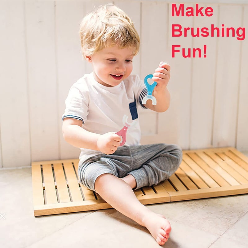 2 Pack U Shaped Toothbrush Kids Aged 2-12, Kids Toothbrushes U Shape with Food Grade Soft Silicone Brush Head, 360° Manual U Shaped Toothbrush for Kids (2-6 Years Old / 2 Pcs) - Image 5