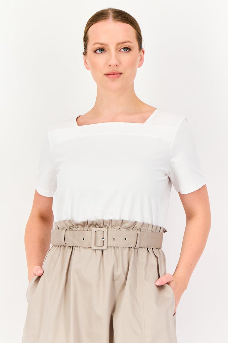 SELECTED Women Two-Toned Belted Midi Dress, Multicolor - Image 3