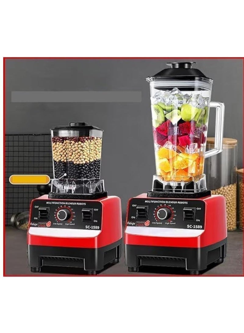 SILVER CREST 4500W Ice Crushing Blender with 6 Sharp Blades and Additional Grinder Attachment for Preparing Anything You Desire - Food Processor and Smoothie Maker in a Stylish Red/Black Color - Image 3