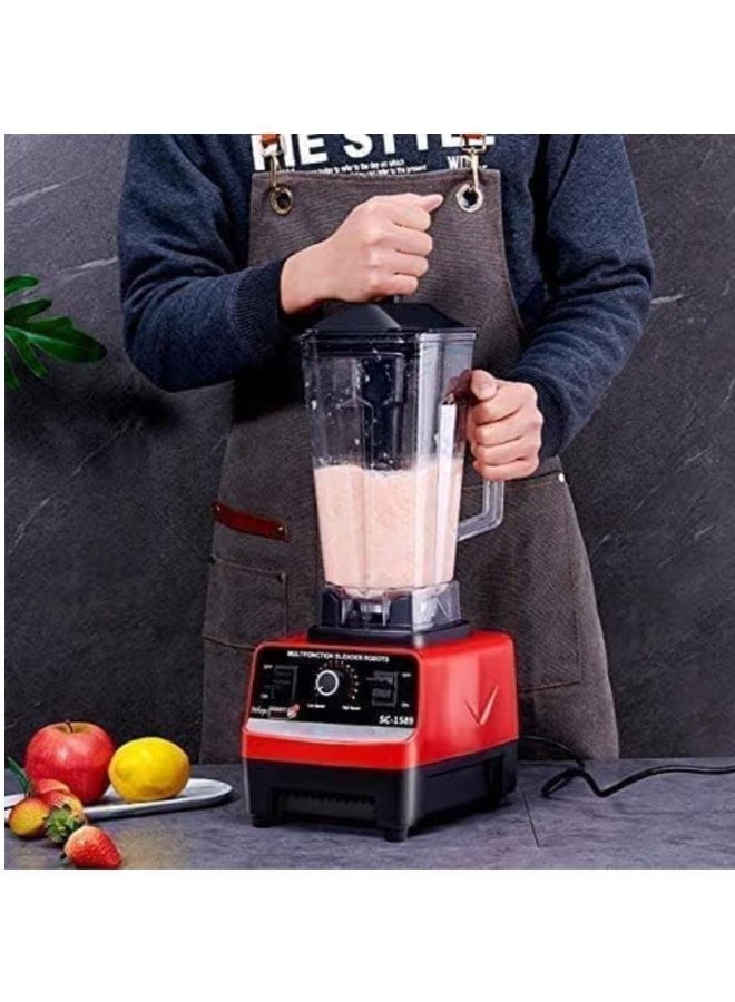 SILVER CREST 4500W Ice Crushing Blender with 6 Sharp Blades and Additional Grinder Attachment for Preparing Anything You Desire - Food Processor and Smoothie Maker in a Stylish Red/Black Color - Image 5