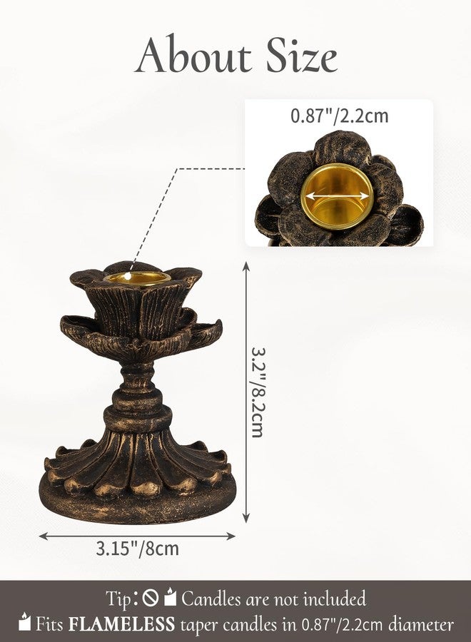 Inweder Vintage Candle Holder for Candlestick：6Pcs Resin Vintage Candlestick Holders for Table Antique Candle Holder for Mantel Black Candle Holder for Home Decor Retro Candle Holder Vintage Decor - Image 5