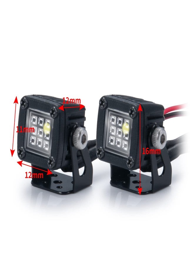 MORFUM RC Car LED Lights Headlights Headlamp Square Lens Spotlight 4PCS Compatible with 1/10 RC Crawler Car TRX4 TRX6 Axial SCX10 90046 RR10 D90 Upgrades Parts (A-4 Holes) - Image 4
