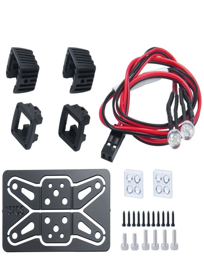 MORFUM RC Car LED Lights Headlights Headlamp Square Lens Spotlight 4PCS Compatible with 1/10 RC Crawler Car TRX4 TRX6 Axial SCX10 90046 RR10 D90 Upgrades Parts (A-4 Holes) - Image 2