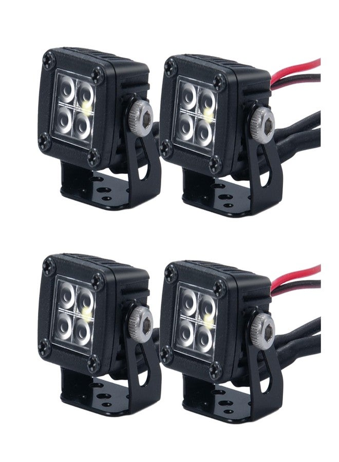 MORFUM RC Car LED Lights Headlights Headlamp Square Lens Spotlight 4PCS Compatible with 1/10 RC Crawler Car TRX4 TRX6 Axial SCX10 90046 RR10 D90 Upgrades Parts (A-4 Holes) - Image 1