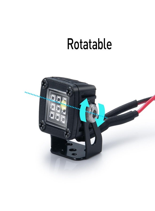 MORFUM RC Car LED Lights Headlights Headlamp Square Lens Spotlight 4PCS Compatible with 1/10 RC Crawler Car TRX4 TRX6 Axial SCX10 90046 RR10 D90 Upgrades Parts (A-4 Holes) - Image 5